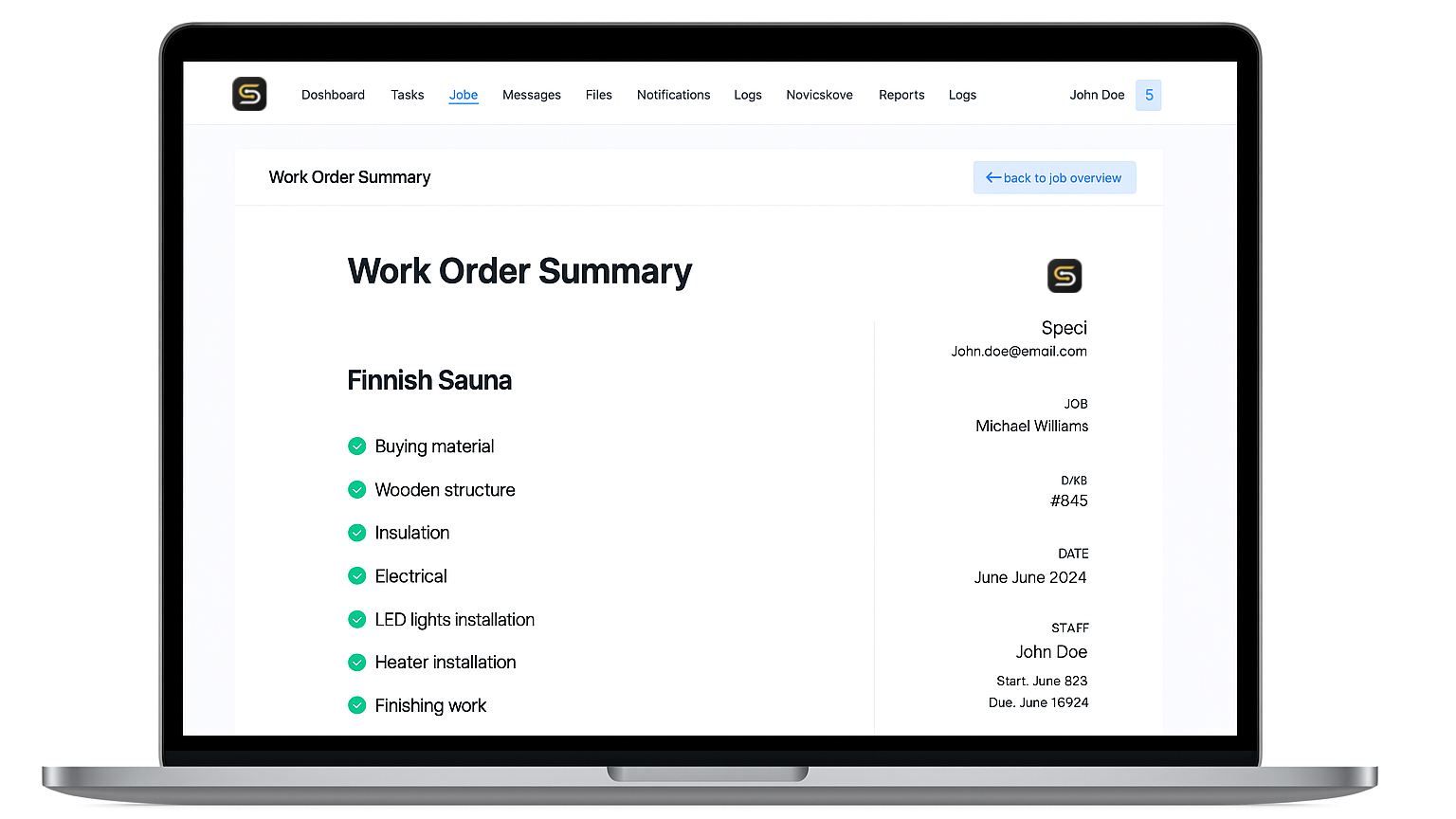 Computer: order summary